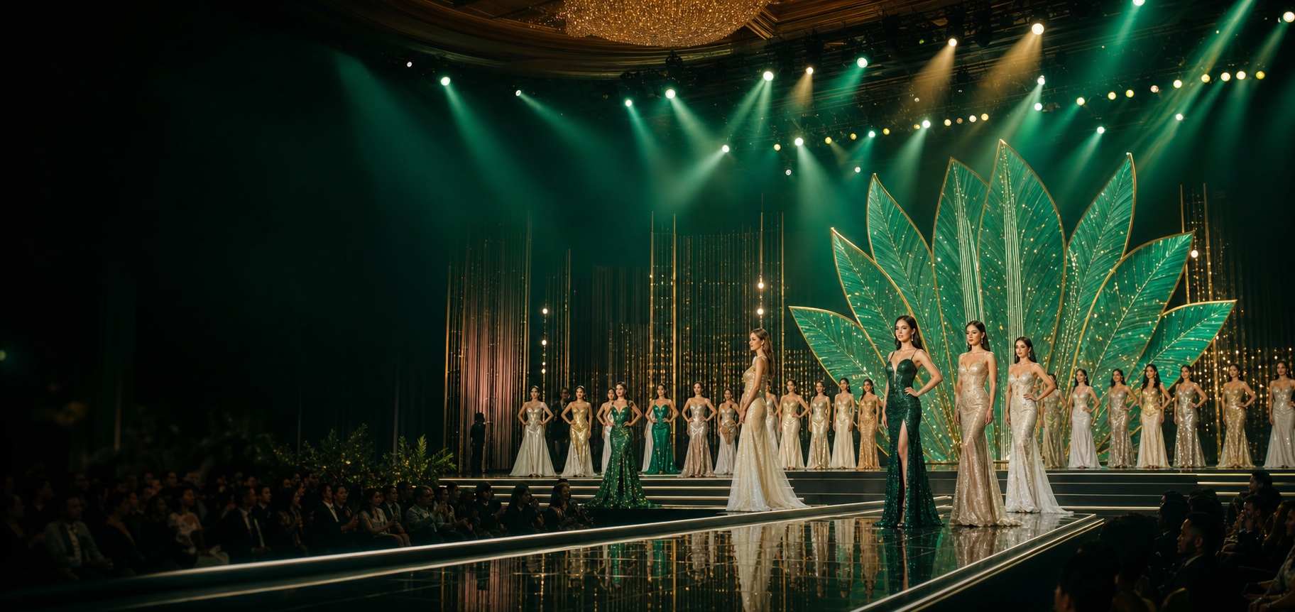 Miss Wellness finale stage with contestants on runway